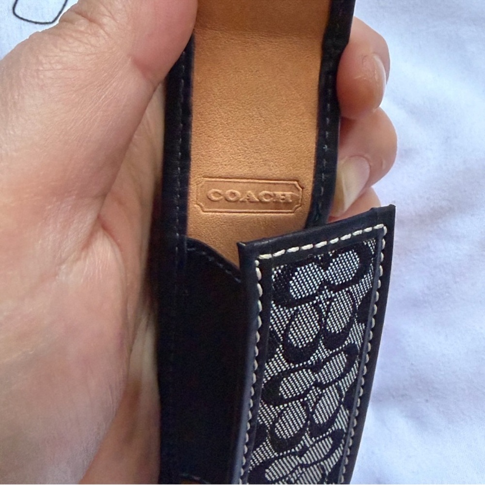 🖤Rare Vintage Coach Lipstick Case with Mirror Black Signature Canvas - Picture 7 of 10